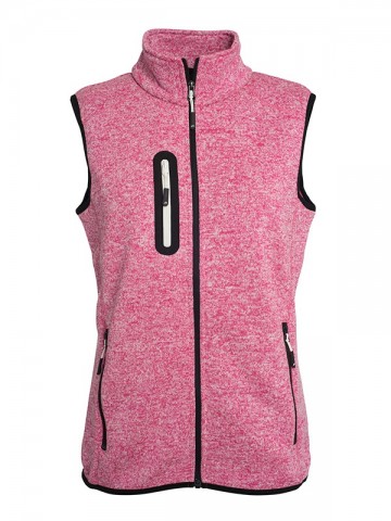 JN Ladies Knitted Fleece Vest JN773 rosemelange gebrokenwit
