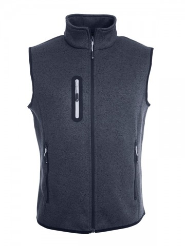 JN Men's Knitted Fleece Vest JN774 donkergrijsmelange zilver