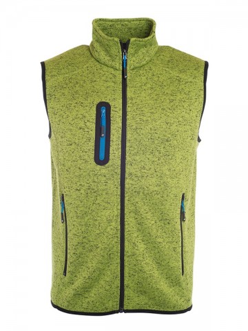 JN Men's Knitted Fleece Vest JN774 kiwimelange koningsblauw
