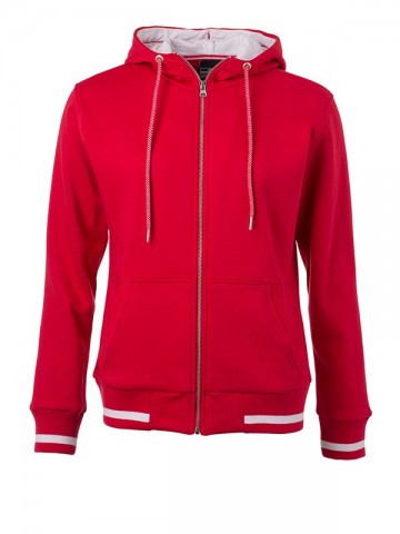 JN Ladies Club Sweat jacket JN775 rood wit