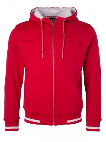 JN Men's Club Sweat jacket JN776 rood wit