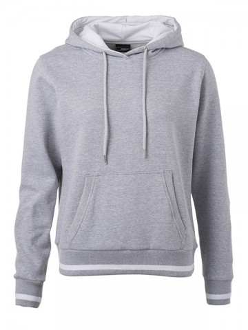 JN Ladies Club Hoody JN777 heathergrijs wit
