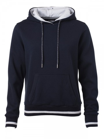 JN Ladies Club Hoody JN777  marineblauw wit