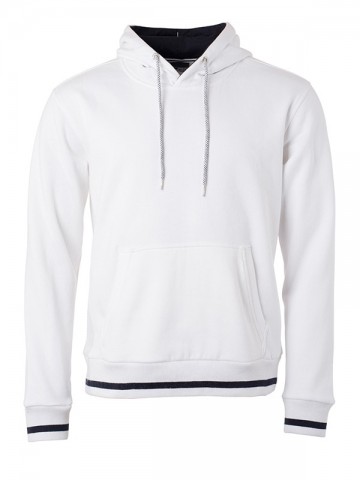 JN Men's Club Hoody JN778 wit marineblauw