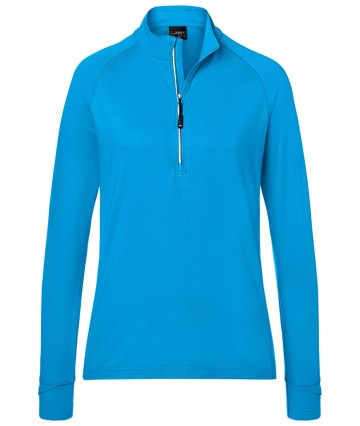 JN Ladies Sport T-shirt Halfzip JN787 helderblauw