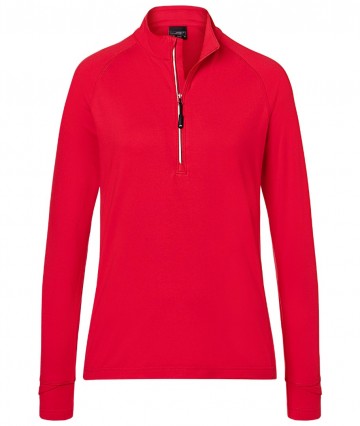 JN Ladies Sport T-shirt Halfzip JN787 rood
