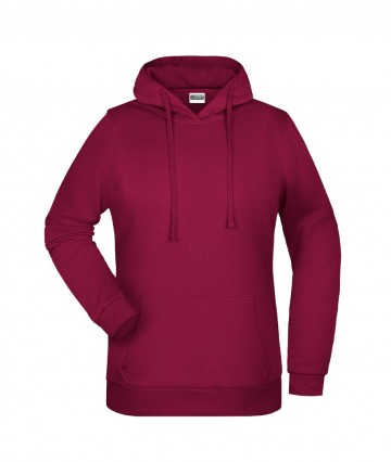 JN Ladies Basic Hoody JN795 wijnrood