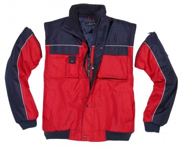 JN810 Workwear Jacket rood marineblauw detail