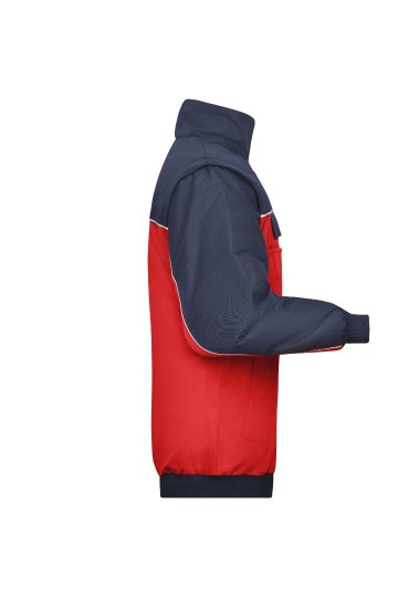 JN810 Workwear Jacket rood marineblauw zij
