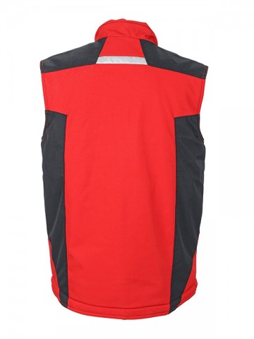 JN825 Craftsman Softshell Vest rood zwart rug