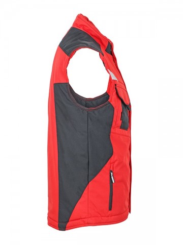 JN825 Craftsman Softshell Vest rood zwart zij