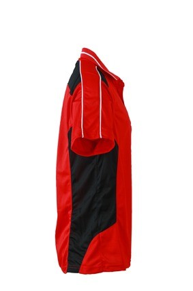 JN828 Craftmen Polo rood zwart rug zij