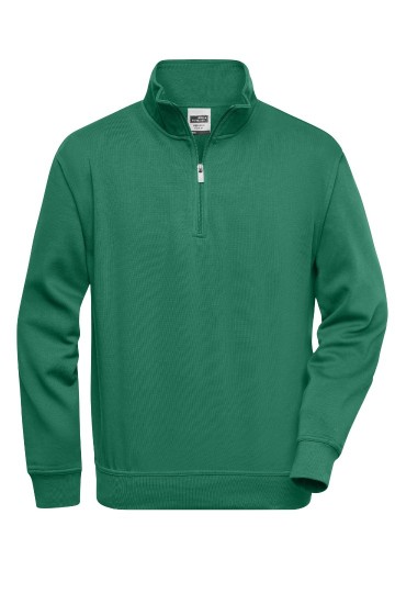 JN831 Workwear Sweater Half Zip donkergroen