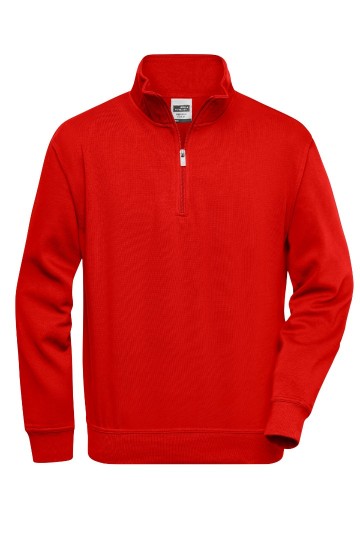 JN831 Workwear Sweater Half Zip rood