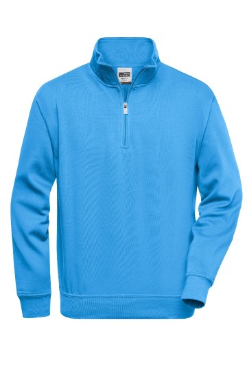 JN831 Workwear Sweater Half Zip waterblauw