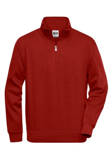 JN831 Workwear Sweater Half Zip wijnrood