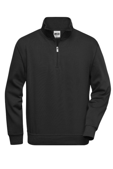 JN831 Workwear Sweater Half Zip zwart