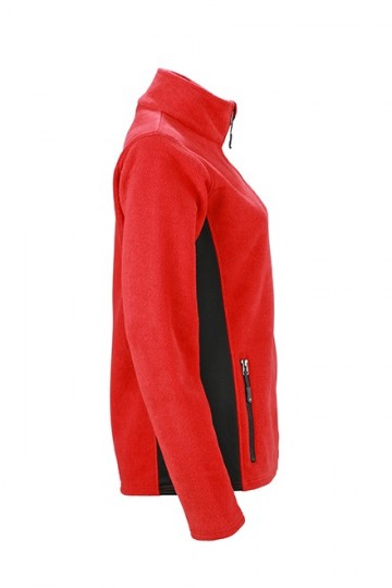 JN841 Workwear Ladies Fleece Jacket rood zwart zij