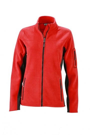 JN841 Workwear Ladies Fleece Jacket rood zwart