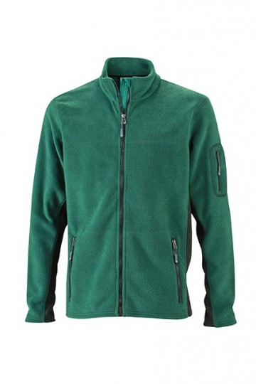 JN842 Workwear Men's Fleece Jacket donkergroen zwart