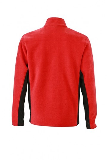 JN842 Workwear Men's Fleece Jacket rood zwart rug
