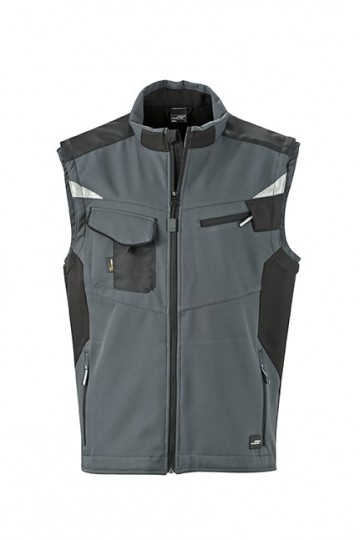 JN845 Workwear Softshell Vest carbon zwart