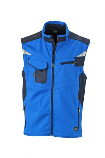 JN845 Workwear Softshell Vest koningsblauw marineblauw