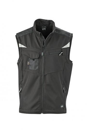JN845 Workwear Softshell Vest zwart zwart