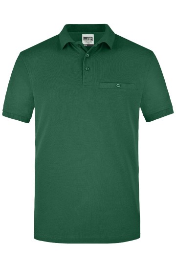 JN846 Workwear Men's Pocket Polo donkergroen