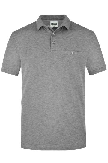 JN846 Workwear Men's Pocket Polo heathergrijs