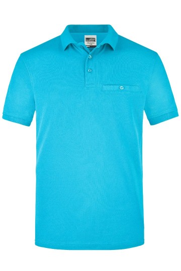 JN846 Workwear Men's Pocket Polo turkoois