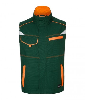 JN850 Workwear Vest Level 2 donkergroen oranje