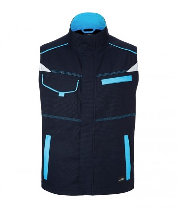 JN850 Workwear Vest Level 2 marineblauw turkoois