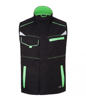 JN850 Workwear Vest Level 2 zwart limoengroen