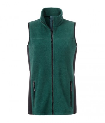 JN855 Workwear Ladies Fleece Vest donkergroen zwart