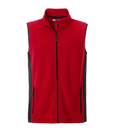 JN856 Workwear Men's Fleece Vest rood zwart