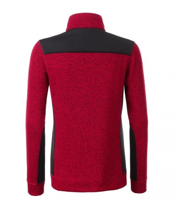 JN861 Workwear Ladies Fleece Jacket roodmelange zwart rug