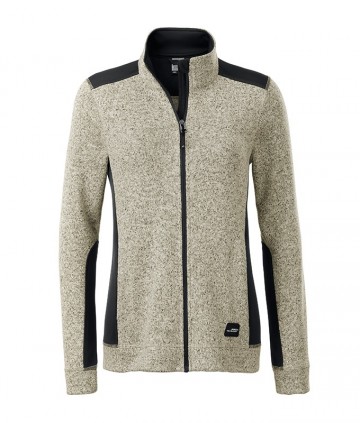 JN861 Workwear Ladies Fleece Jacket steenmelange zwart