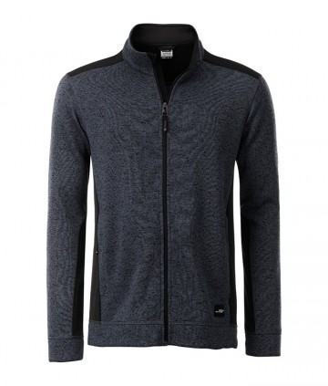 JN862 Workwear Men's Fleece Jacket carbonmelange zwart