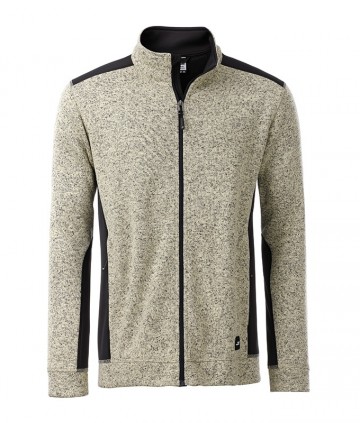 JN862 Workwear Men's Fleece Jacket steenmelange zwart