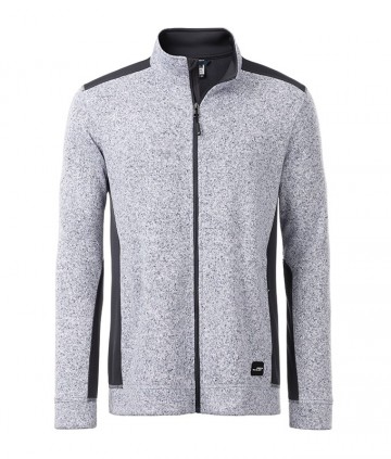 JN862 Workwear Men's Fleece Jacket witmelange carbon
