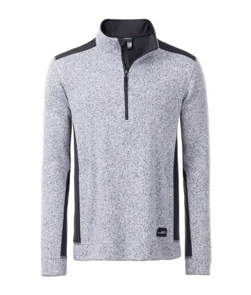 JN864 Workwear Men's Fleece Half-Zip witmelange carbon