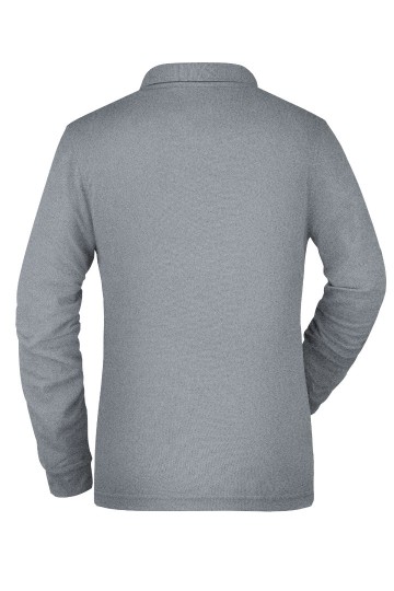 JN865 Workwear Ladies Pocket Polo L/S heathergrijs rug