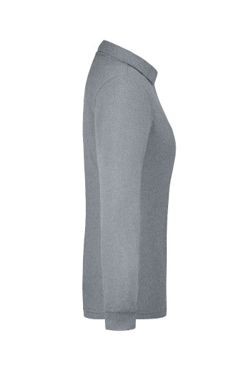 JN865 Workwear Ladies Pocket Polo L/S heathergrijs zij