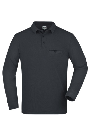 JN866 Workwear Men's Pocket Polo L/S carbon