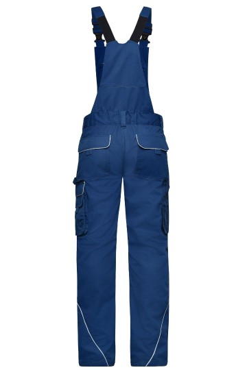 JN879 Workwear Pants met klep en bretels donkerkoningsblauw achter