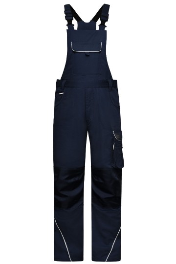 JN879 Workwear Pants met klep en bretels marineblauw