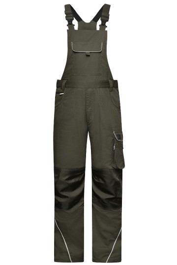 JN879 Workwear Pants met klep en bretels olijfgroen