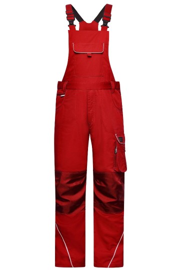 JN879 Workwear Pants met klep en bretels rood