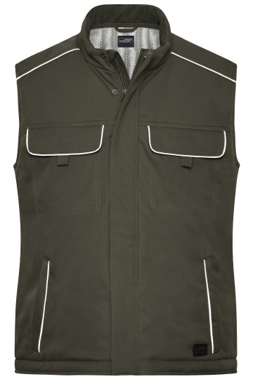 JN855 Workwear Sofshell Padded Vest olijfgroen